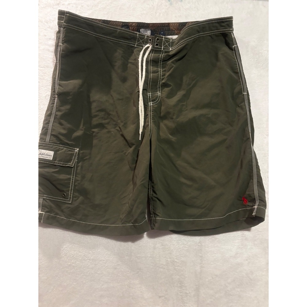 Polo Ralph Lauren Mens XXL Swim Shorts Green Cargo Board Swim Trunks VTG